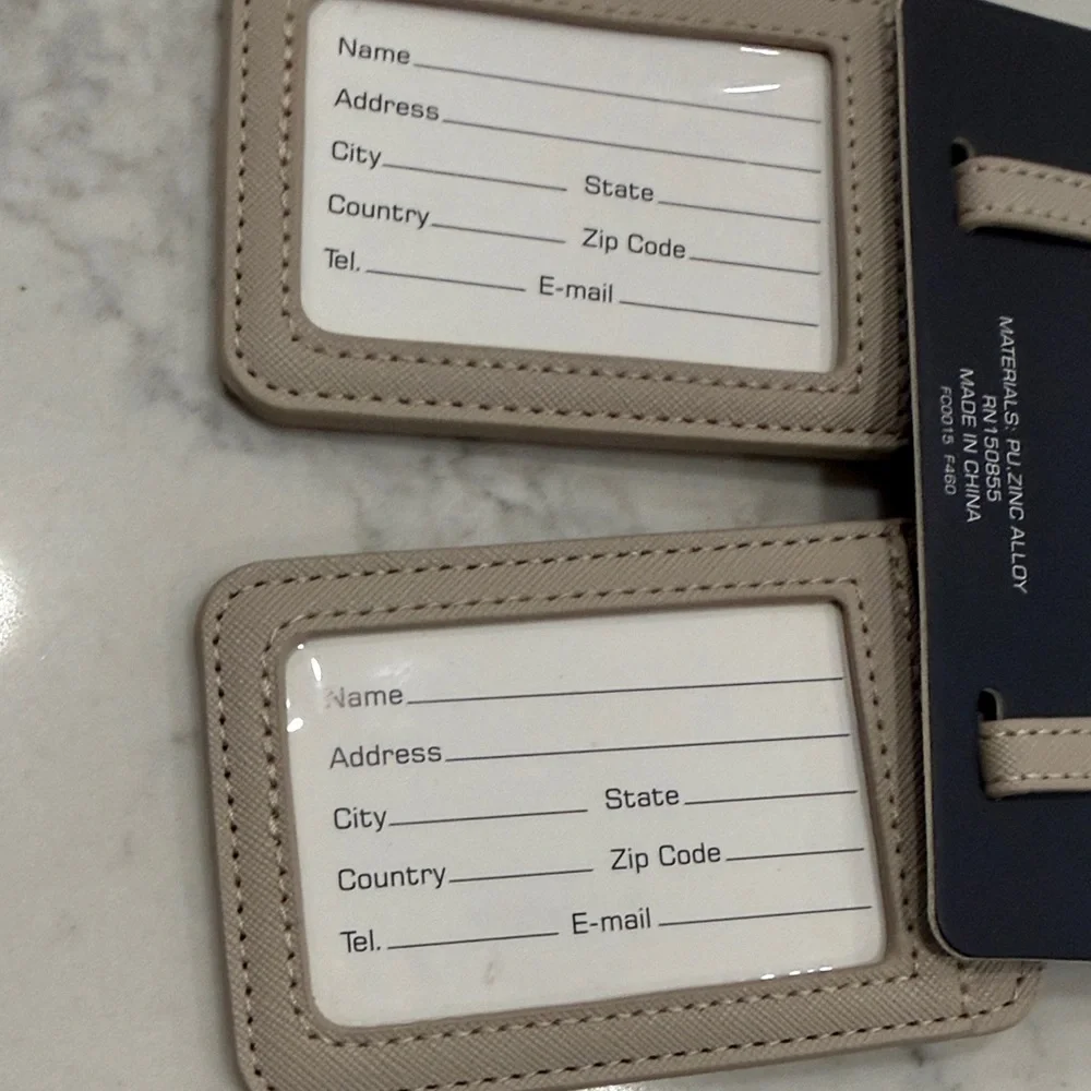 French Connection Taupe Luggage Tags